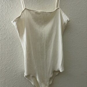 Heart Hips Cream Ribbed Bodysuit